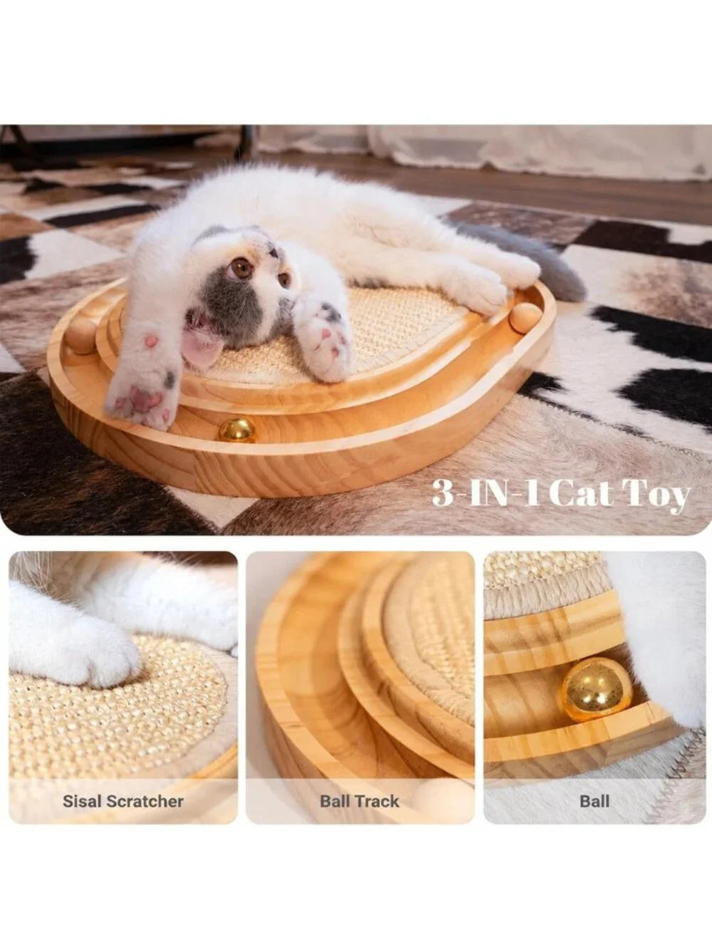Interactive Sisal Cat Scratcher Pad & Puzzle Toy | Mental Stimulation & Exercise